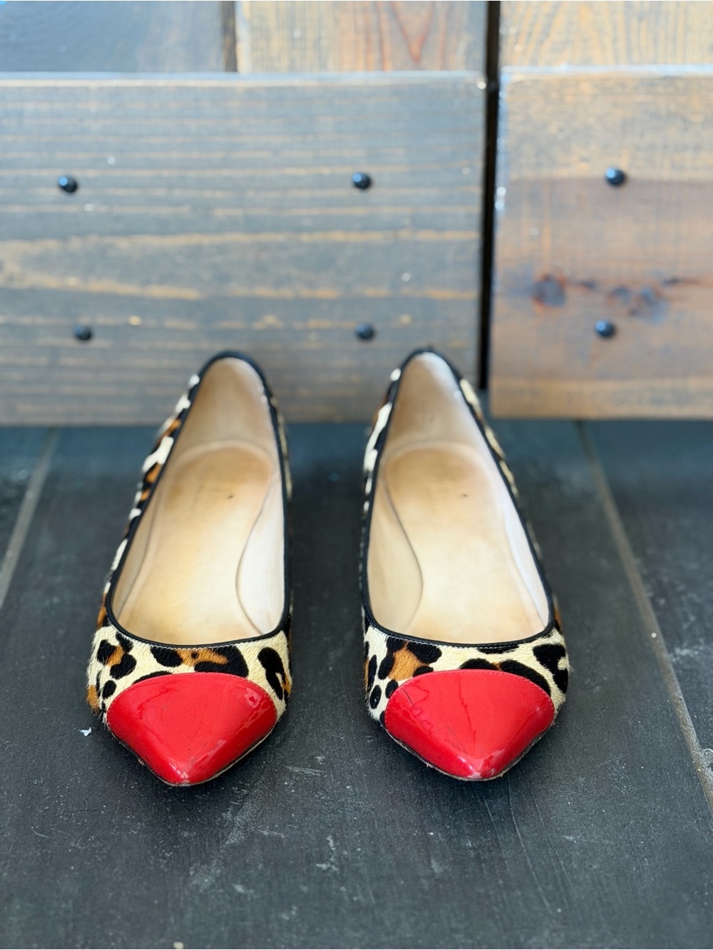 kate spade Leopard Print Flats with Red Cap Toe - Picture 4 of 9